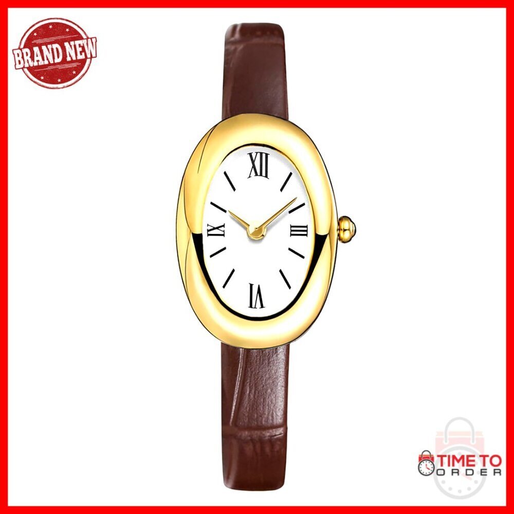 Elegant Oval Dial Bangle Watch Minimal Chic Jewelry Style Quartz Movement